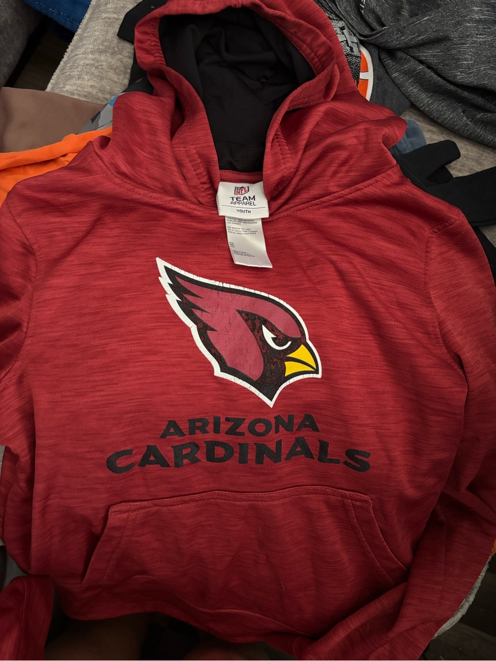 Team Apparel Arizona Cardinals Red Hoodie with Black Lined Hood